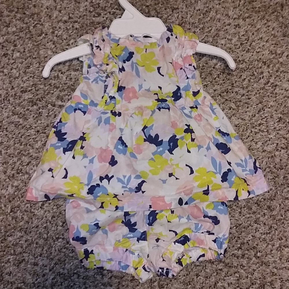 Summer flower print shorts set